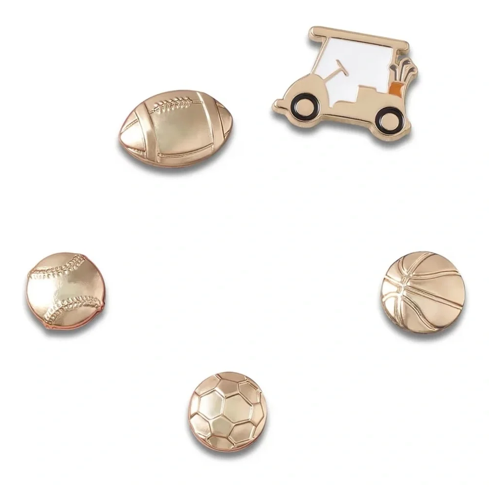 Crocs All Gold Sports Jibbitz Set - 5 Pack—NWT